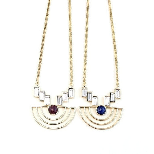 Sailboat Necklace With Natural Gemstones and Crystals Vista Shops