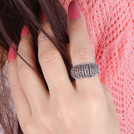 Markeza Ring In Semi Precious Marcasite Pave Crystals Vista Shops