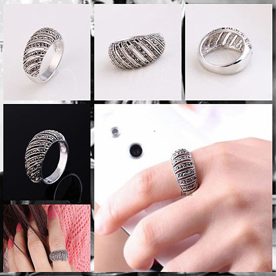 Markeza Ring In Semi Precious Marcasite Pave Crystals Vista Shops