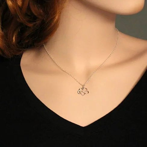 Admiration Heart And Infinity Rhodium Pendant With Chain Vista Shops