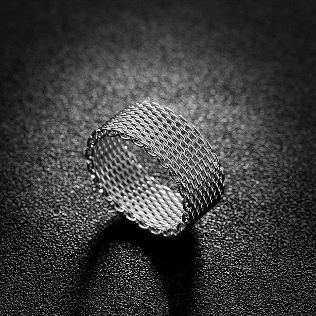 Cherish Mesh Rings In 18kt Gold Plating Rose Gold Plating And 925 Silver Plated Vista Shops
