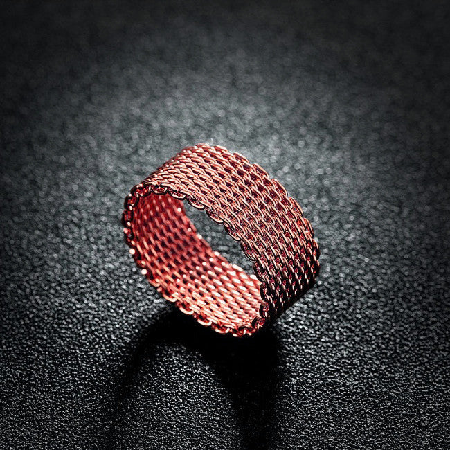 Cherish Mesh Rings In 18kt Gold Plating Rose Gold Plating And 925 Silver Plated Vista Shops