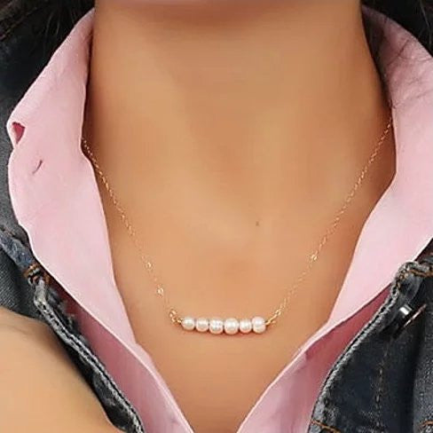 Miss Lovely Pearls Bar Necklace And Bracelet Set Vista Shops