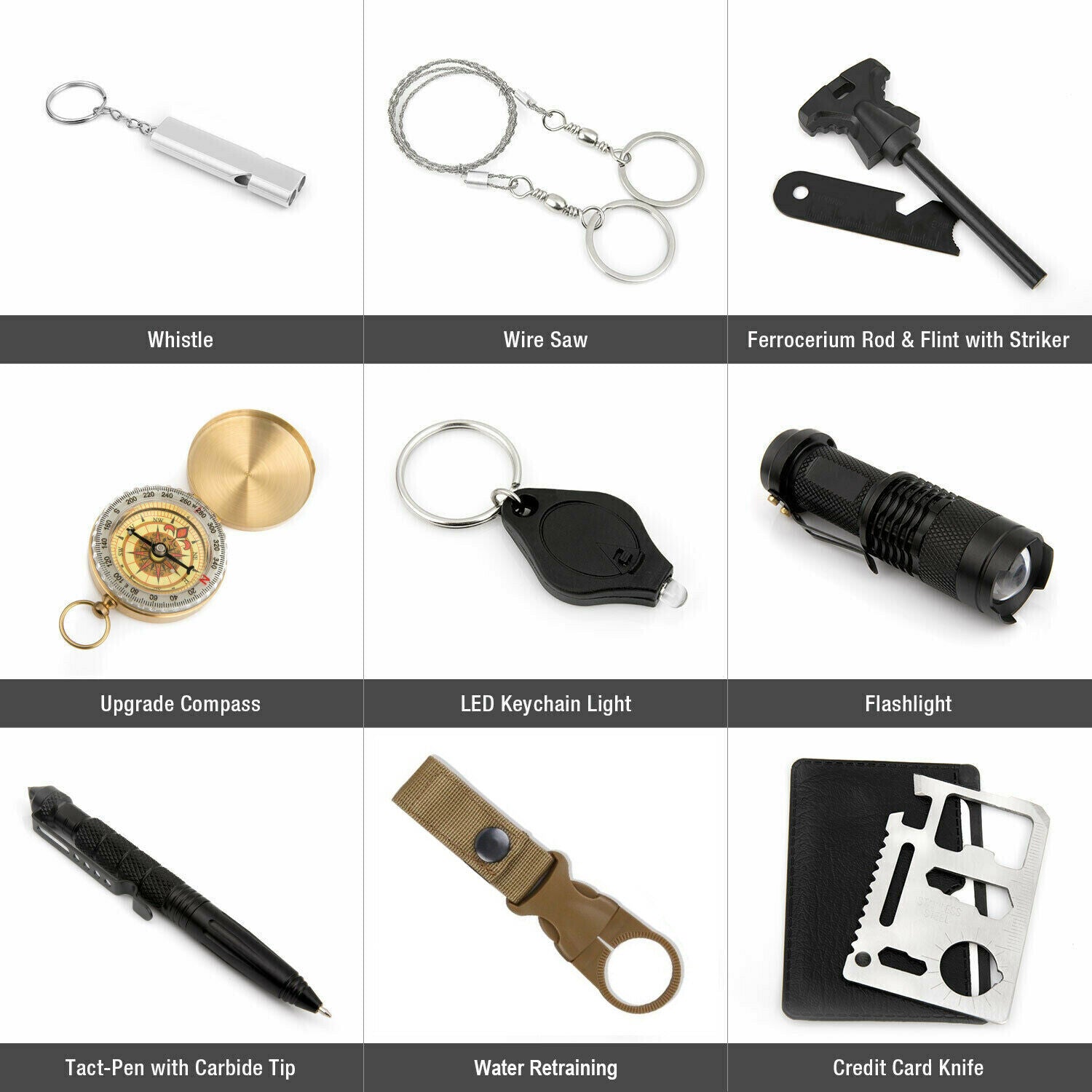 14 in 1 Outdoor Emergency Survival And Safety Gear Kit Camping Tactical Tools SOS EDC Case Vista Shops