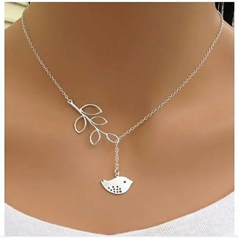 Spring has Sprung! Necklace and Chain with Sparrow and Tree Flying to the Nest Vista Shops