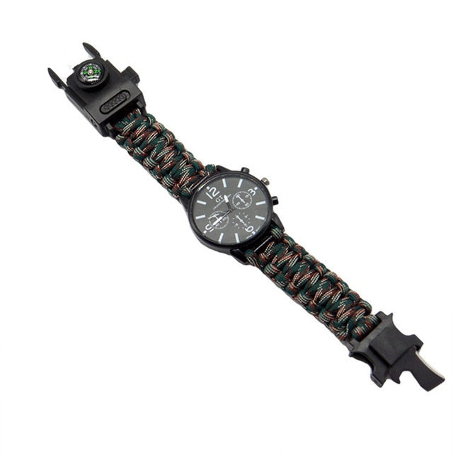 Outdoor Multi function Camping Survival Watch Bracelet Tools With LED Light Sportfans Store