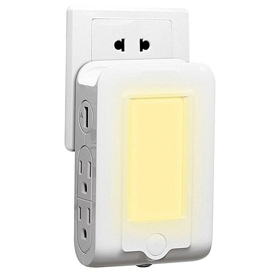 4 in 1 Expert Multitasker Wall Power Adapter Socket And Phone Charger With Night Light Function Vista Shops