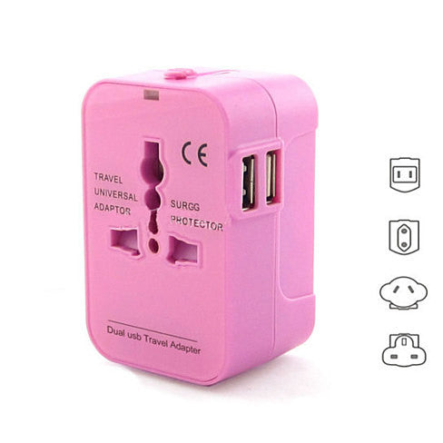 Worldwide Power Adapter and Travel Charger with Dual USB ports that works in 150 countries Vista Shops